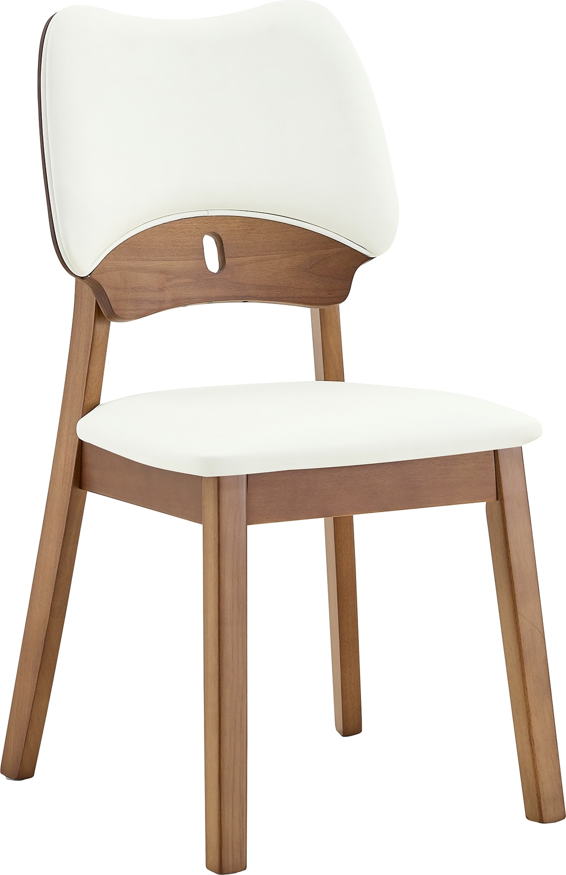 Polsterstuhl Gummibaumholz Weiß mit Rückenlehne, 43x42x46 cm, 2er-Set