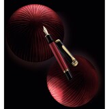 thumbnail of Pelikan M800, Schwarz, Gold, Rot, Integriertes Befüllsystem, Diamond, Harz, Gold, Kursiv nib, Gold/Rhodium