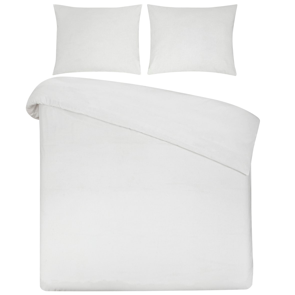 DoubleDry Dekbedovertrek Tweepersoons 200x200/220 cm + 2 kussenslopen 60x70 cm - 100% natuurlijk katoen - room wit