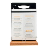 thumbnail of Securit® Tischbutler, inkl. Kreidemarker - lackierte Holzbasis, Metallgestell, Menühalter, Gummibänder, Griff