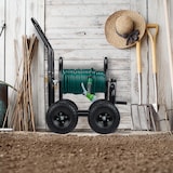 thumbnail of Relaxdays Schlauchwagen Metall, fahrbare Schlauchtrommel, Metall, bis 75 m Schlauch, mit Handkurbel, 4 Räder, schwarz