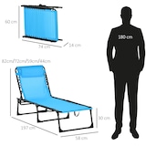 thumbnail of Tumbona Plegable y Ajustable de 4 Posiciones con Sistema de Cordones Azul Claro