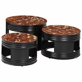 thumbnail of Tables de bar forme tambour 3 pcs bois massif de récupération Modèle Renaissance Élite