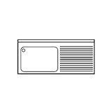 thumbnail of Plonge inox 1 bac sur meuble fermé et passage lave-verres P 500 mm-bac à gauche longueur 1000mm