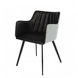 thumbnail of Fauteuil d'intérieur MILAN - Similicuir Noir et Tissu Gris