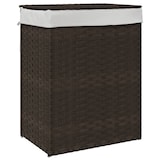 thumbnail of vidaXL Wäschekorb mit Deckel Dunkelbraun 46x33x60 cm Poly Rattan