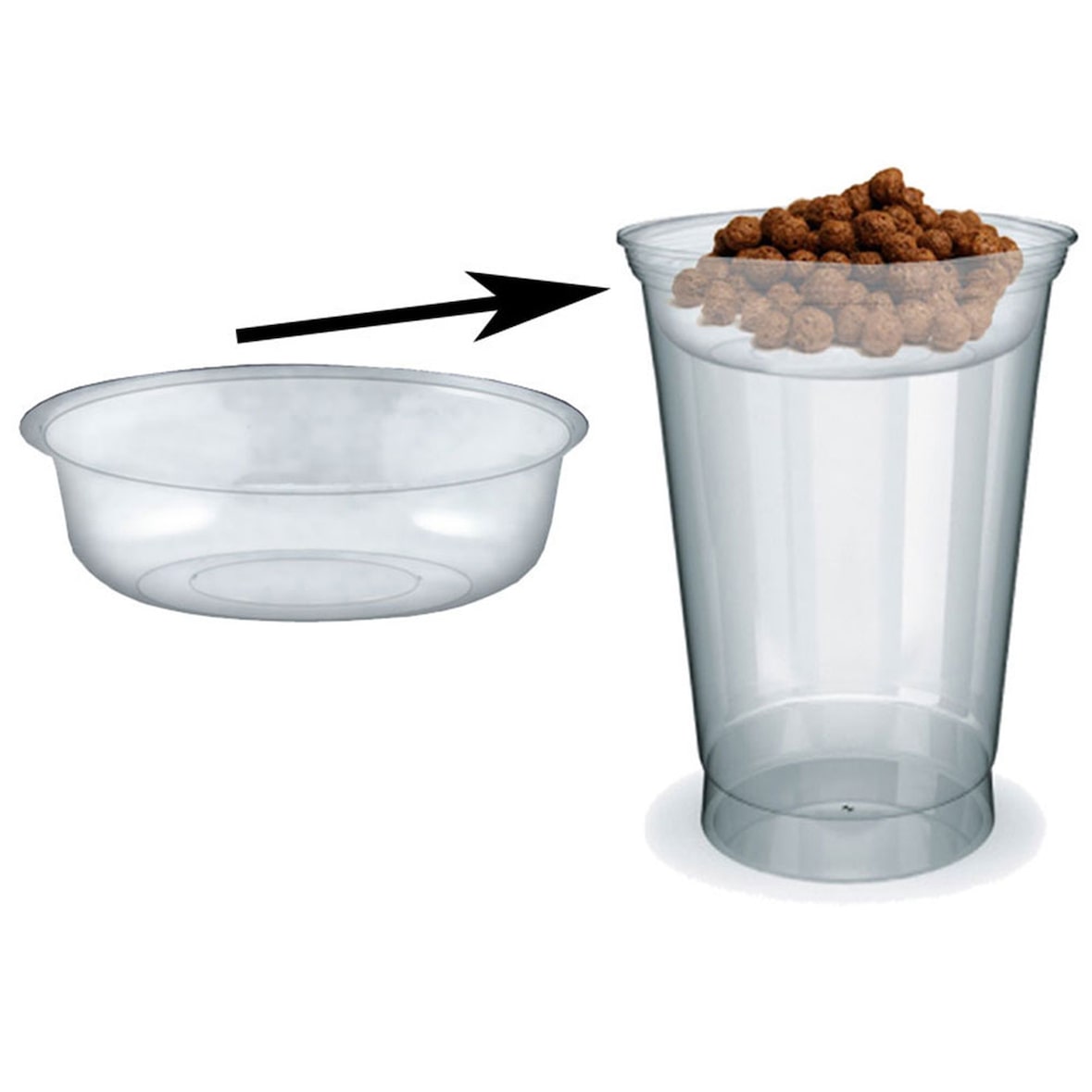 300x Einsatz für PET-Trinkbecher Smoothiesbecher Dessertbecher mit O 95 mm