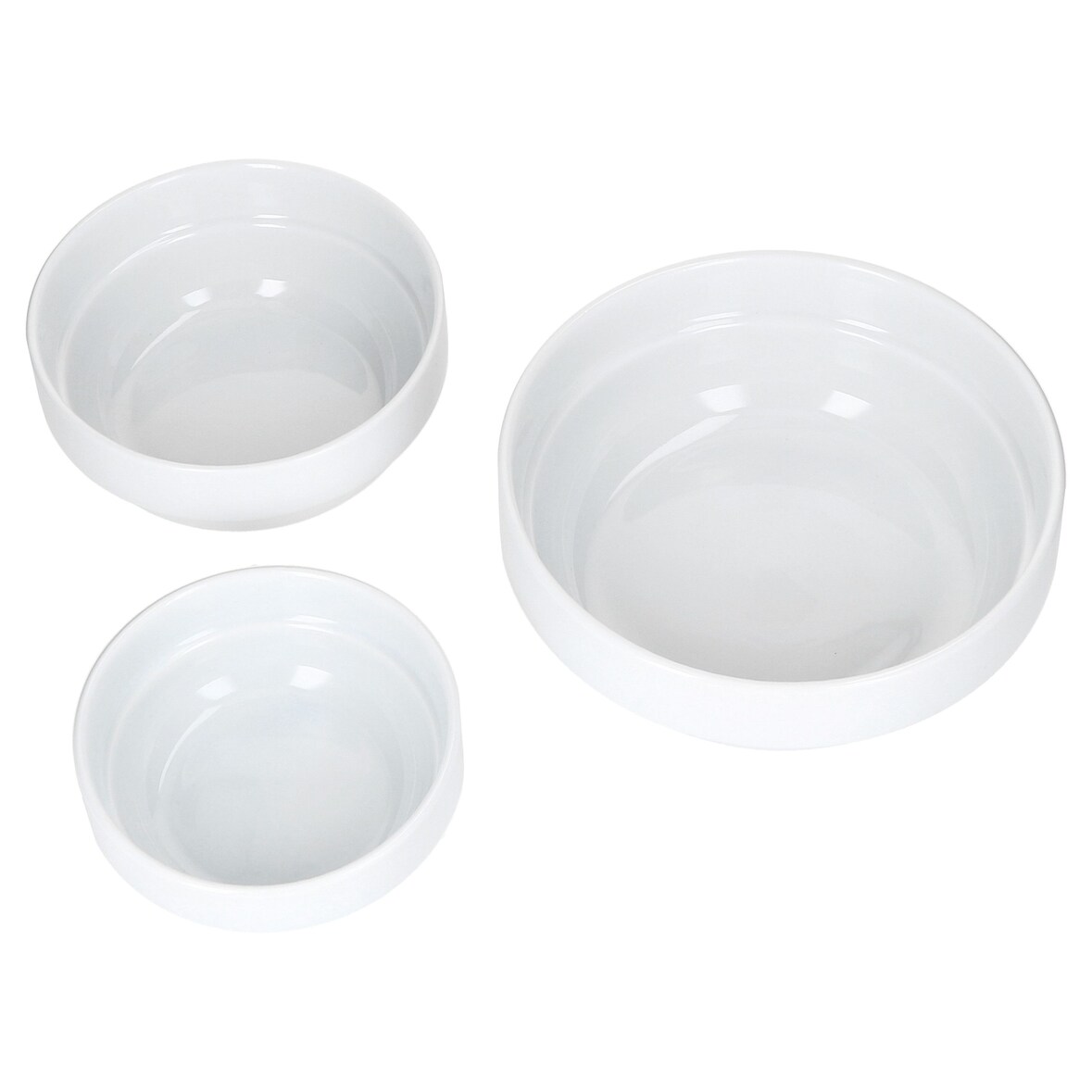 TOMMY 3tlg Schalen Set 11,3cm 14,2cm 17,5cm stapelbar weiß Porzellan
