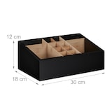 thumbnail of Relaxdays Schreibtisch Organizer, 12 Fächer, verstellbar, Bambus & MDF, Badorganizer, HBT 12 x 30 x 18 cm, schwarz/natur