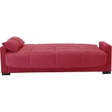 thumbnail of Clic clac 3 places MEGAN 14 - Tissu Soro rouge - Avec accoudoirs - Couchage 130x190 cm - L223 x P96 x H103 cm AUCUNE