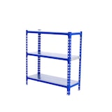 thumbnail of SimonRack Estanteria Metalica, 900x800x300 mm, 3 Alturas, Bandeja Metal, 180 kg de Punto Flexión, Estanterias Almacenaje, Azul/Galva - Simonclick
