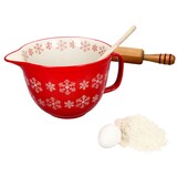 thumbnail of Rührschüssel Schneeflocke rot creme 2,5L Teigschale mit Griff Kekse Weihnachten