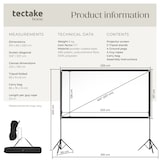 thumbnail of tectake Projectiescherm Cinema met inklapbaar statief 101 inch 16:9 4K HD beamerdoek presentatiescherm mobiel wit 310x220 cm