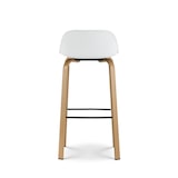 thumbnail of Lot de 2 tabourets de bar blancs style scandinave avec pieds effet bois en métal - Hauteur 66cm