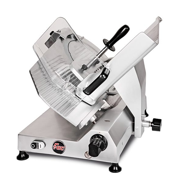 FAC - Affettatrice a gravita'/inclinata, lama diametro 350 mm, in lega d'alluminio, completa di affilatoio lama fisso, Mod.F350I