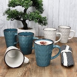 thumbnail of 6x Rome blau & weiß Kaffeebecher 320ml H11,5cm 6 Personen Latte Kakao Teetassen