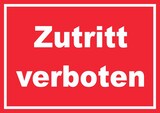 thumbnail of Zutritt verboten Schild weiß-rot A1 (594x841mm)