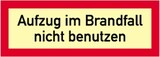 thumbnail of Aufkleber Aufzug im Brandfall nicht benutzen DIN 4066, Folie, nachl., 160-mcd, 297x105 mm