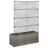 thumbnail of vidaXL Hochbeet mit Rankgitter 3 Töpfe 83×30×130cm Poly Rattan Grau