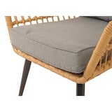 thumbnail of Poly-Rattan Garnitur HWC-N34, Balkon-Set Gartengarnitur Sitzgruppe Stuhl Beistelltisch ~ dunkelgrau