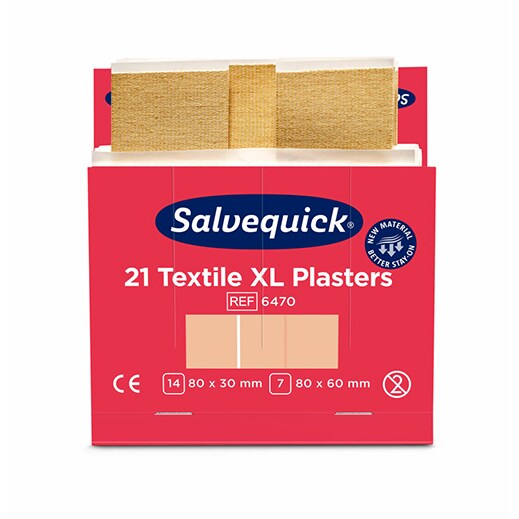 6 Sets`Cederroth` Salvequick Textil Pflaster XL (21 Stück) braun