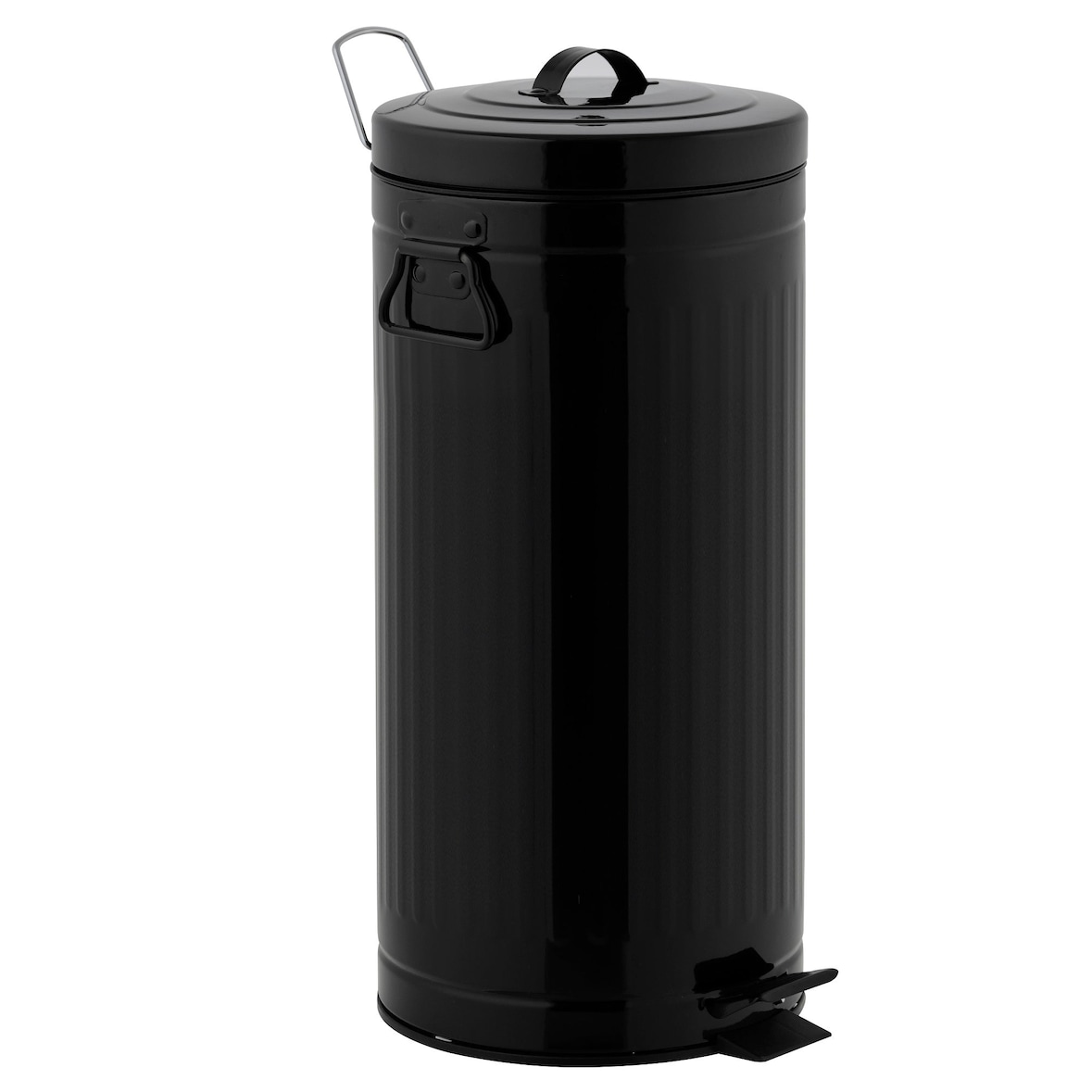Kitchen Move Poubelle à pédale inox BROOKLYN noir 30L Acier inoxydable Noir