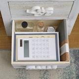 thumbnail of Rebecca Mobili Comodino Cassettiera 4 Cassetti Bianco Grigio Shabby 73x37x27