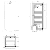 thumbnail of Congelador profesional de 1 puerta, gris, refrigeración estática ventilada, GN2/1, 186x77.5x75 cm, 420 W, con cerradura, 580L, EASYLINE 10038 Vaiotec