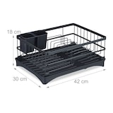 thumbnail of Relaxdays Abtropfgestell, mit Abfluss, H x B x T: 18 x 42 x 30 cm, Geschirrtrockner für Teller, Tassen, Schalen, schwarz