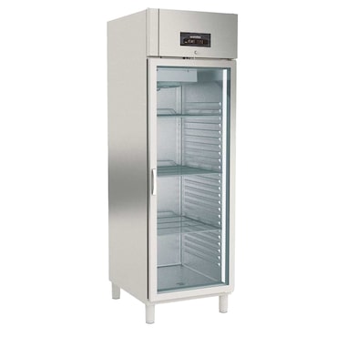 Frigorífico expositor em aço inoxidável, 1 porta, refrigeração a ar, GN2/1, 211 x 66 x 85,4cm, com fechadura, 700L CORECO 10283 Vaiotec