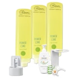 thumbnail of KOMPLETT-SET Duscherlebnis 12x425ml verschied. Düfte, 1x300ml Intim Reinigungsschaum+ 5x Wandhalterung : Duftnote - Power Lime: Limette, Citrus, Farb