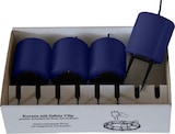 thumbnail of 4er Set Adventskerzen mit Safety Clip und Kerzenstecker (Haltekrallen) Nachtblau Dunkelblau 8 x ? 5 cm