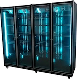 thumbnail of Romux® Gefrierschrank MD 2200 Liter 4 Türen Schwarz mit Belüftet | Professioneller Gefrierschrank mit Glastür & LED