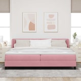 thumbnail of vidaXL Boxspringbett mit Matratze mit Kopfteil Rosa 200 x 200 cm Samt