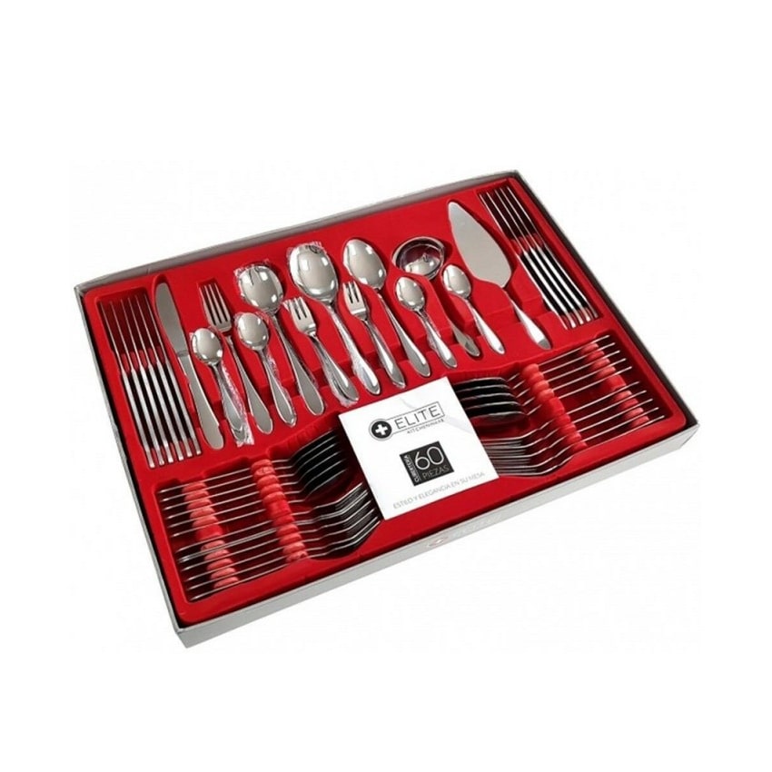 Set de cubiertos 60 Pzas cubertería en acero inoxidable