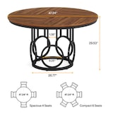 thumbnail of Mesa de comedor redonda de madera Tribesigns, 120 cm, ideal para 4 a 6 personas, marrón y negro