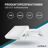 thumbnail of LUXULA LED Aufbaupanel LX300206 18 W 3000 K, 4000 K, 6000 K einstellbar in warm-, neutral- und kaltweiß (RGB+CCT)