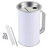 thumbnail of Spendendose mit Griff, HMF 45000-07, 14,5 x 8 cm, Lichtgrau