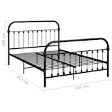 thumbnail of vidaXL Bettgestell Schwarz Metall 140×200 cm