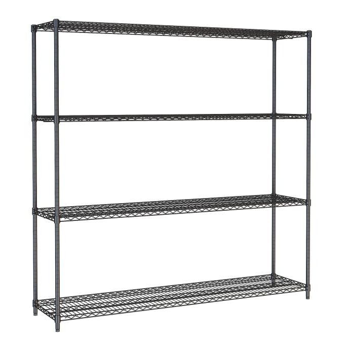 Combisteel stellingsysteem met 4 legborden van zwart staal 1800x450x1800mm