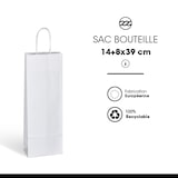 thumbnail of Saco 1 garrafa kraft branco com pegas torcidas por 300 - Gimex