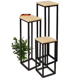 thumbnail of DELUKE® Blumenständer Holz LURI - 3er Set, MDF, Metallgestell | Dekoständer für Blumen Pflanzenregal Pflanzenständer