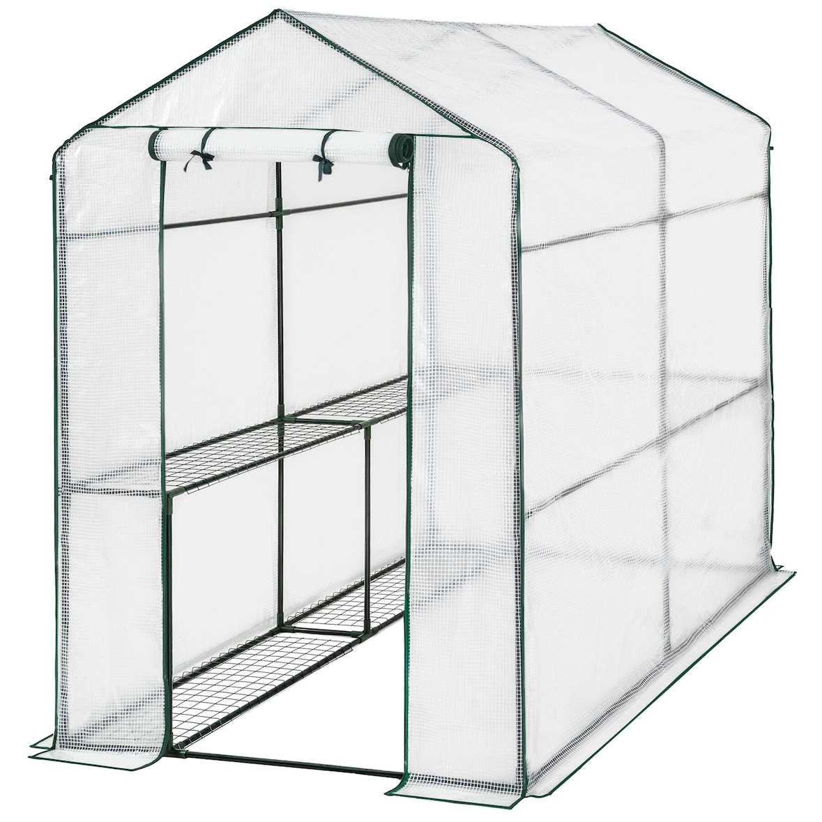 tectake Serre de jardin souple 2,23 m² 186 x 120 x 190 cm Blanc