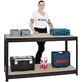 thumbnail of PROREGAL Mega Deal | 1x Schwerlastregal Slim Elephant M & 1x Höhenverstellbare Werkbank Big Dino | Fachlast bis zu 600kg | Schwarz | Stecksystem