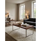 thumbnail of Couchtisch `Isen`: Massivholz, Chromfüße, handgefertigt, Sheesham. Braun, 120x60x40 cm | Kadima Design