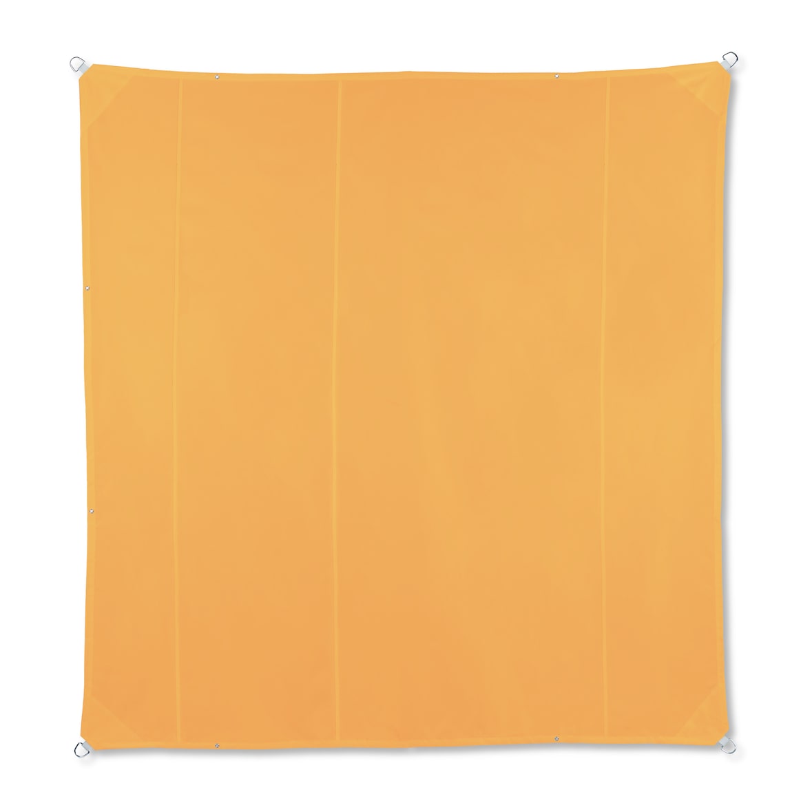 Relaxdays Sonnensegel Quadrat, 5x5 m, wasserabweisend, UV-beständig, mit Spannseilen, Terrasse, Balkon, Segeltuch, gelb
