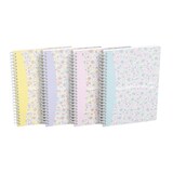 thumbnail of Lot de 5 Carnet Floral Pastel rel. intégrale A5, 120p./60 feuilles 90g/m², quadrillé 5x5 + marge, coloris assortis (4)