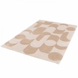 thumbnail of Rechteckiger Teppich mit Seventies-Muster in Ecru und Beige 160 x 230 cm