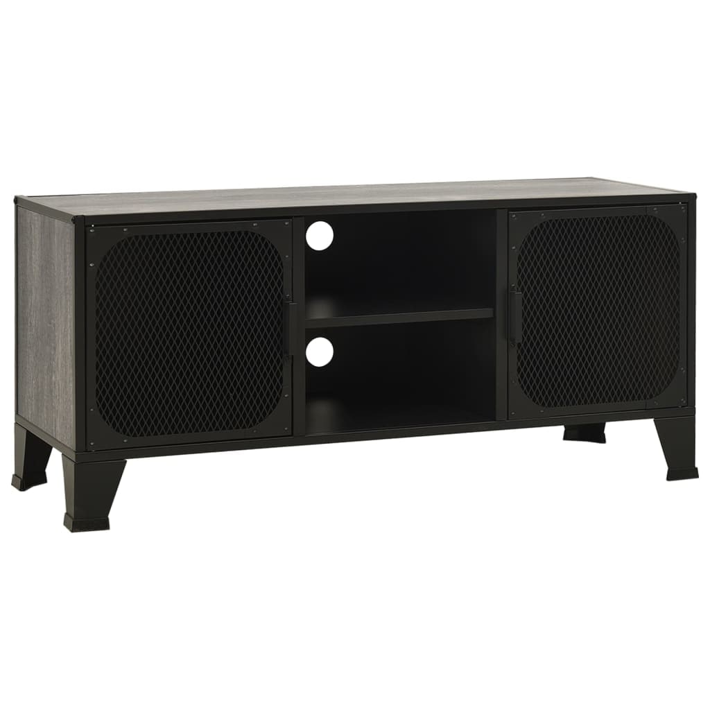 vidaXL TV-Schrank Grau 105x36x47 cm Metall und MDF