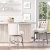 thumbnail of HOMCOM juego de 2 taburetes de bar con respaldo taburetes altos de cocina giratorios 180° para salón comedor 46x57x101 cm beige